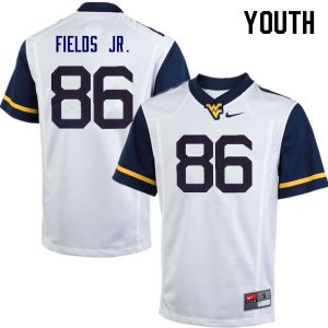 Youth West Virginia Mountaineers NCAA #86 Randy Fields Jr. White Authentic Nike Stitched College Football Jersey SY15P74RI